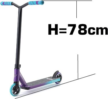 Трюковий самокат Blunt One S3 Complete (Ліла/Бірюза) для парку та вулиці, висота 78 см, для початківців