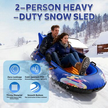 Надувний сніговий валянок Hyperzoo для двох осіб з посиленими ручками та спинкою