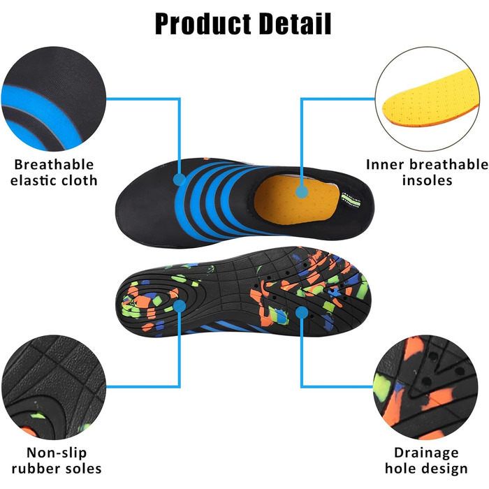 Водні черевики для жінок та чоловіків Tolaler: товсті, неслизькі, швидковисихаючі, міцні та довговічні для пляжу, подорожей та плавання (45 EU, B 02)