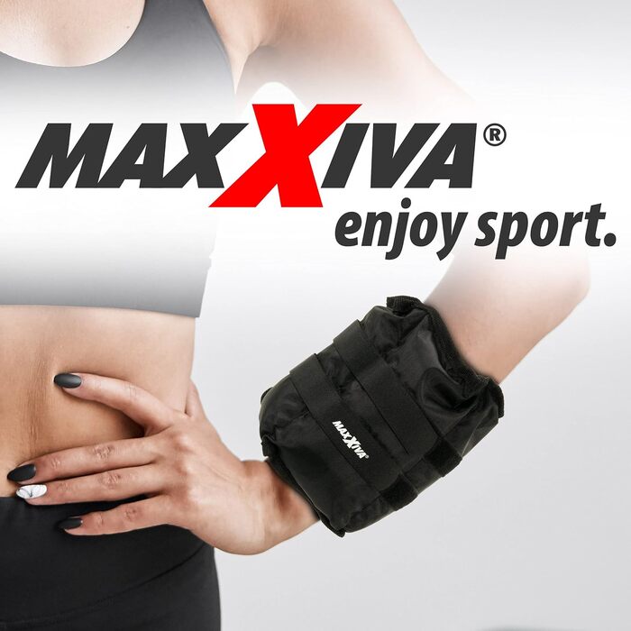 Обважнювачі для рук і ніг MAXXIVA 2x3 кг, чорні, наповнення залізний пісок, для бігу та тренувань