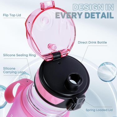 Спортивна пляшка для води 1л BPA-free з неслизьким гумовим грифом для велосипеда, активного відпочинку, школи, спортзалу, колір: зелений (малина, 1000 мл)