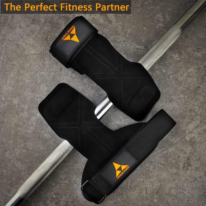 Набори для підняття важкої атлетики на зап'ястя з подвійним шаром шкіри та неопрену, з м'якими ручками для важкої атлетики, пауерліфтингу та підтягувань, для чоловіків та жінок (пара), чорний