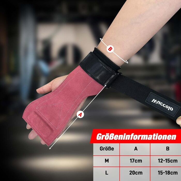 Лідерські ремені для важкої атлетики Zughilfen: для бодібілдингу, силових тренувань та фітнесу. Міцні, неслизькі, професійні. Рожевий, розмір M