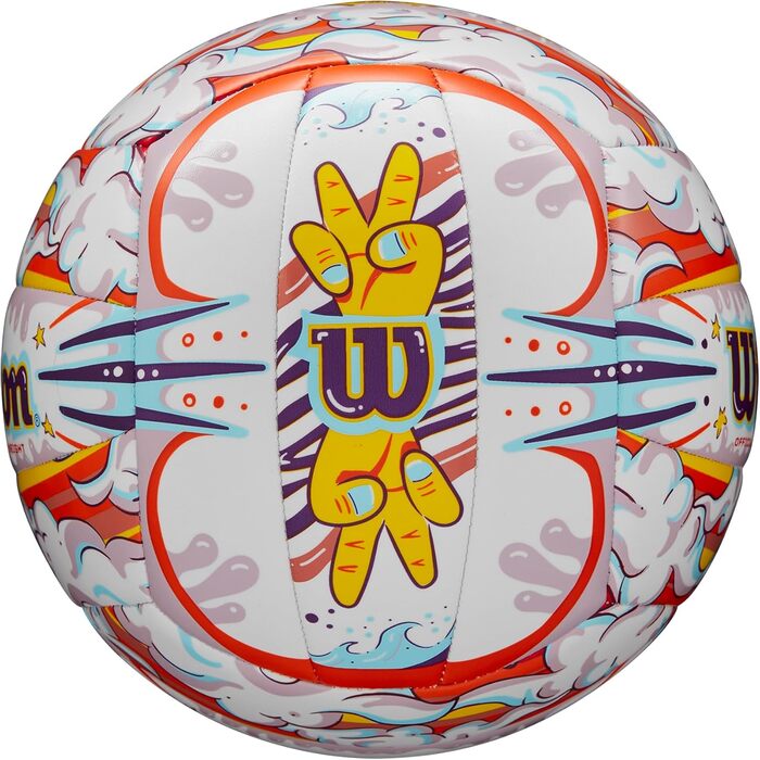 Волейбольний м'яч WILSON Graffiti, офіційний розмір, для вулиці, біло-оранжевий