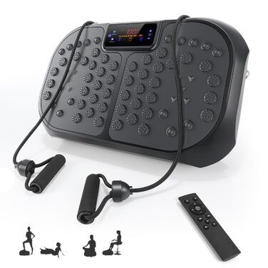 Віброплатформа для фітнесу Sport: 6 програм, для схуднення, м'язів, всього тіла, чорна (51x30.5x12.5 см)