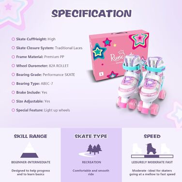 Дитячі ролики A-Rosa L (31-35 EU) з регульованим розміром для дівчаток та хлопчиків