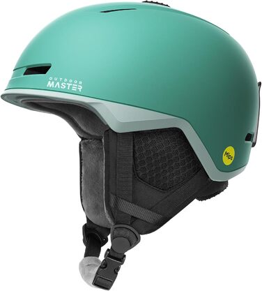 Лижний шолом OutdoorMaster MIPS для чоловіків та жінок, сноубордичний шолом з вентиляцією, полікарбонатна та EPS-основа, індивідуальна посадка, м'ятний, розмір S