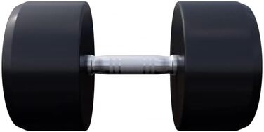 Гантеля GORILLA SPORTS 37,5 кг, кругла, гумова, гантель із чавунним сердечником, нековзка рукоятка, чорна, для фітнесу та тренувань
