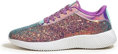 Кросівки жіночі LUCKY STEP блискучі, з паєтками та стразами, фіолетові (36 EU)