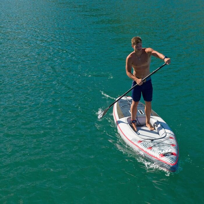 Весло для каяка Aqua Marina DUAL-TECH, алюміній, пластик, чорне/біле
