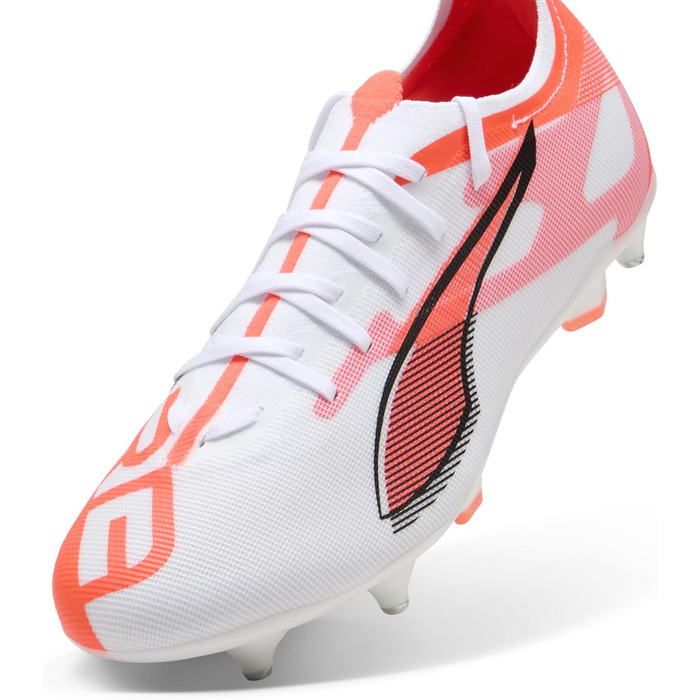 Кросівки футбольні PUMA Ultra 5 Match Mxsg, 42.5 EU, білий/чорний/червоний (світлодіодні)