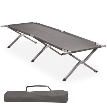 Ліжко похідне CampFeuer Feldbett (до 180 кг) 190x74.5x45.5 см сіре - для кемпінгу, риболовлі, пляжу