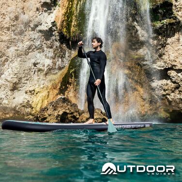 SUP дошка надувна OutdoorCrusier Ultra-Portable, блакитна (Карибське море) - комплект з аксесуарами, міцна, нековзка