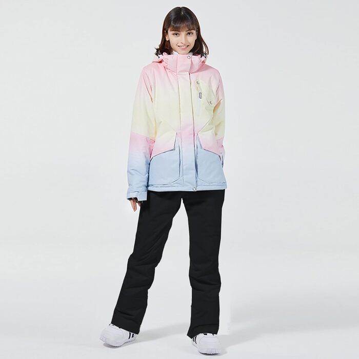 Комплект гірськолижний жіночий HOTIAN 2 в 1: куртка та штани, водонепроникний, вітронепроникний, для сноуборду та гірськолижного спорту, M, 2020+