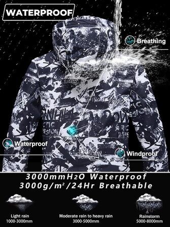 Сніговий костюм чоловічий HOUZONIY, теплий, вітронепроникний, 2-частинний, розмір L, чорний