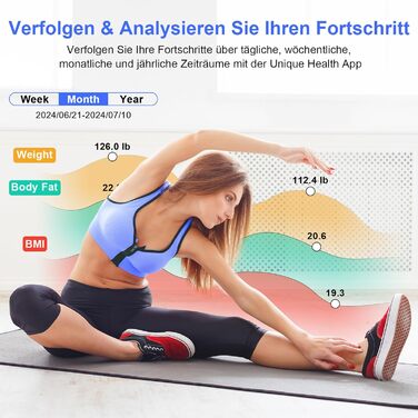 Ваги Healthkeep для зважування людини, розумний імпедансометр з 8 електродами, Wi-Fi та Bluetooth, 46 показників тіла, сумісність з Android та iOS, точність, до 180 кг, 30x30 см