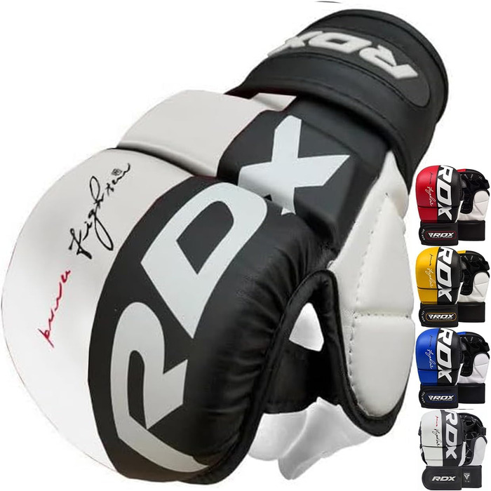 RDX MMA рукавички для спарингу, відкриті чоловічі та жіночі рукавички для бойових мистецтв, Muay Thai, кікбоксингу, вентиляція, розмір M, білі