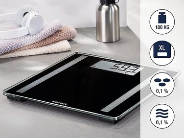 Ваги-аналізатор Soehnle Shape Sense Control 100 для фітнесу, вимірювання води та жиру, велика LCD-індикація