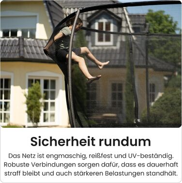 Батут Zero Gravity Outdoor Ø 183/244/305/366/427 см, TÜV GS, комплект з драбиною, відеоінструкція, Ultima 4 моделі Ø 305 см, чорний