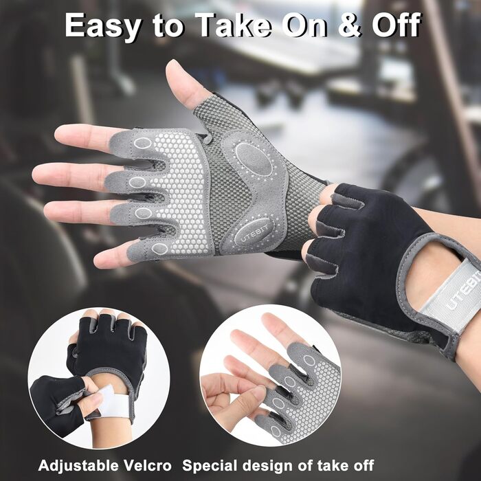 Спортивні рукавички UTEBIT для фітнесу та тренувань: мікрофібра, нековзке силіконове покриття, для жінок (S)