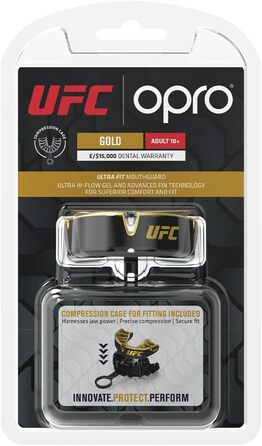 Захисна капа OPRO Gold для боксу, MMA, хокею, лакросу, контактних видів спорту, для дітей до 10 років, чорна/золота, з підвищеним комфортом