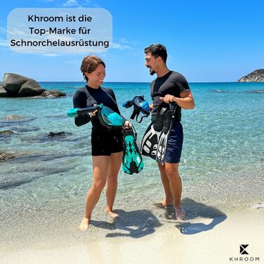 Короткі ласти Khroom для дорослих і дітей, розмір 32-47, регульовані, для плавання та снорклінгу, XS (32-36), бірюзові