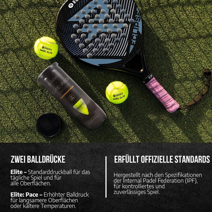 М'ячі для падел-тенісу Raquex Pace Pro – 6 шт. – 2 швидкості – стандартна швидкість