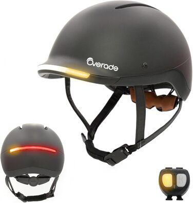 Life Helm від Overade: шолом для велосипеда та скутера з LED-підсвічуванням та пультом дистанційного керування, універсальний розмір, колір Slate Black