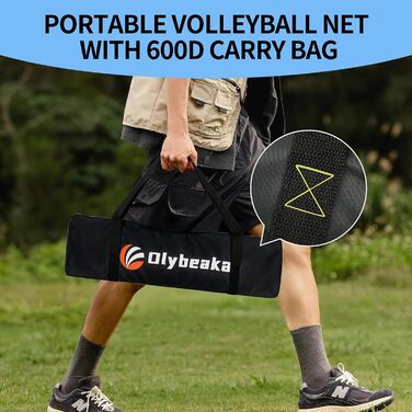 Набір для волейболу на відкритому повітрі: портативна сітка, м'яч PU, насос, сумка та міцна сітка (32 фути, блакитний)