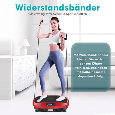 Вібраційна платформа для дому Sport - 6 програм, для м'язів, схуднення, тренувань всього тіла (червона)