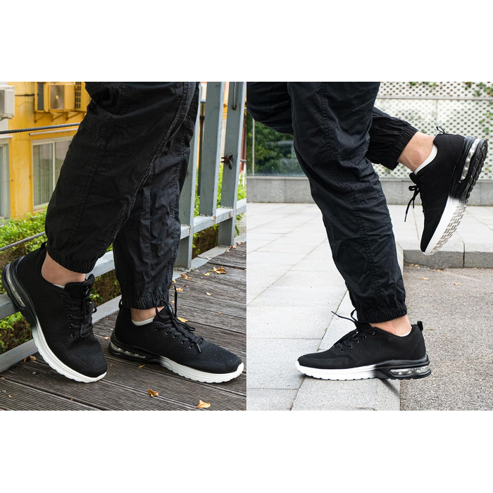 Спортивні кросівки Hitmars для чоловіків та жінок з повітряною подушкою, розмір 36-48, 44 EU, чорно-білі