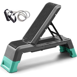 Багатофункціональна аеробна платформа Leikefitness з еспандером, регульована лавка для гантелей, професійний тренажер для домашнього спортзалу, чорна