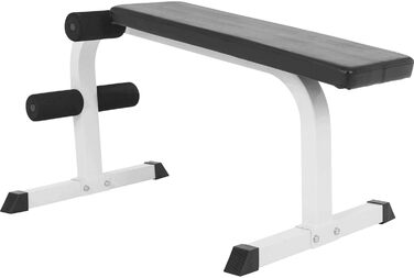 GORILLA SPORTS Скам'я для преса та спини, біла, 120x67x63-49 см, з м'якою фіксацією ніг, навантаження до 150 кг – універсальна фітнес-лавка для преса, спини, домашнього тренування