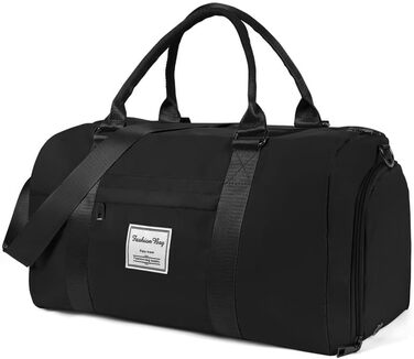 Спортивна сумка Flintronic, дорожня сумка, сумка-мішок з відділенням для взуття та мокрих речей, водонепроникна, для подорожей та спорту, чорна