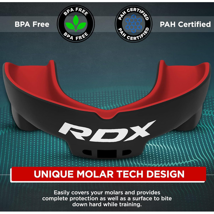 Капа для спорту RDX: захист зубів для MMA, кікбоксингу, хокею та інших видів спорту. Зручна та адаптована для дорослих (від 12 років).