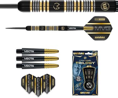 Дартс WINMAU Michael Van Gerwyn MvG Trilogy 24 г, професійний набір з вольфраму, сталевий наконечник, з оперенням та шафтами