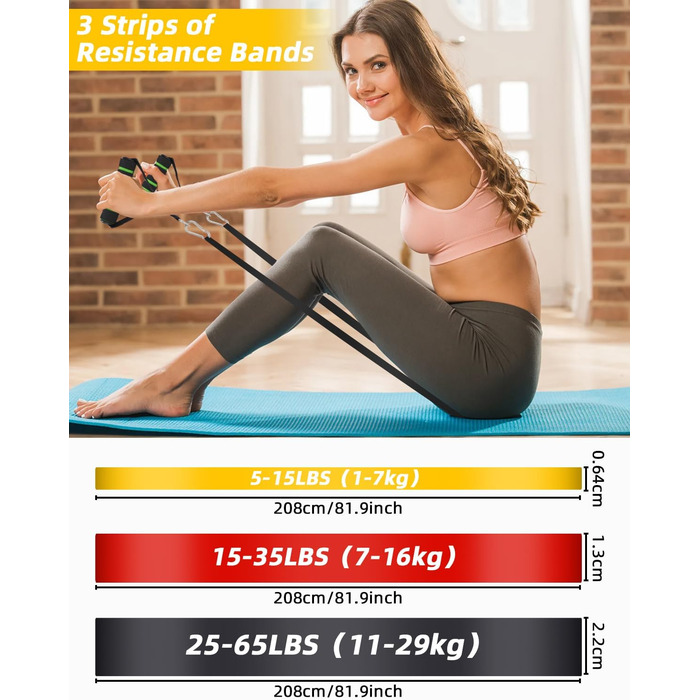 Набір еластичних стрічок FAOKZE для фітнесу, йоги, стрейчингу та силових тренувань (5 шт.)