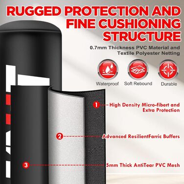 Боксерський мішок стоячий NZQXJXZ 175 см з помпою та рукавичками для боксу, комплект для кікбоксингу, MMA, Муай Тай, домашній спортзал