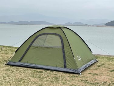 Намет для кемпінгу SAFACUS на 3-4 особи: легкий, стабільний, водонепроникний, з вентиляцією та захистом від комарів (зелений)