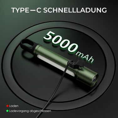 Ліхтарик LED акумуляторний 500000 люмен XHP90.2, надяскравий, з зумом, водонепроникний IPX7, зелений - для кемпінгу, походів, екстрених ситуацій