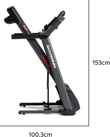 Бігова доріжка Schwinn 510T електрична з Bluetooth: для дому, швидкість до 18 км/год, складний механізм, тиха робота, сумісність з JRNY, Zwift, Kinomap