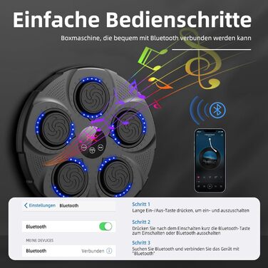 Електронна музична скринька ADSAQOP з LED-підсвічуванням для дітей та дорослих, Bluetooth, настінний монтаж, професійне тренувальне обладнання