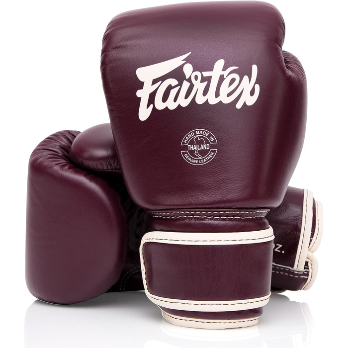 Боксерські рукавички Fairtex BGV16 з натуральної шкіри для Муай Тай, каштанові, 16 унцій