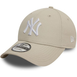 Кепка New Era New York Yankees MLB League Essential 9Forty, бежево-біла, універсальний розмір