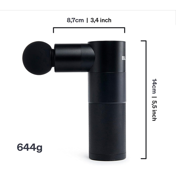 BLACKROLL Фасціальний масажер-гайка Mini, USB-C, 4 насадки, 4 режими, для м'язів і фасцій, знеболення і релаксація