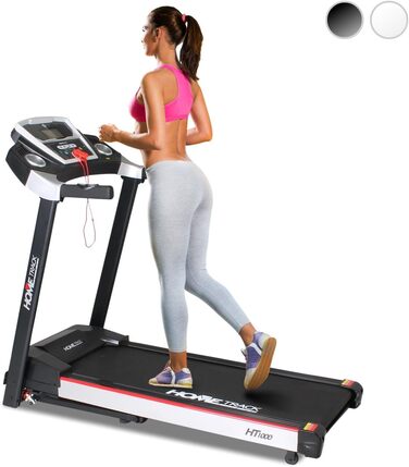 Електрична бігова доріжка Miweba Sports HT1000, 3,5 к.с., 16 км/год, нахил 6%, навантаження 120 кг, складана, велика бігова поверхня, 16 програм, фітнес-тренажер для дому, чорна