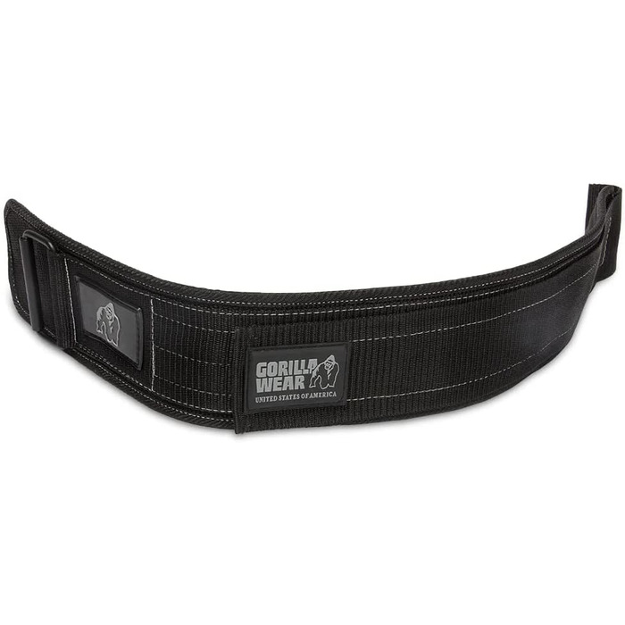 Пояс для бодібілдингу та фітнесу Gorilla Wear 4'' нейлоновий, чорний, для чоловіків і жінок