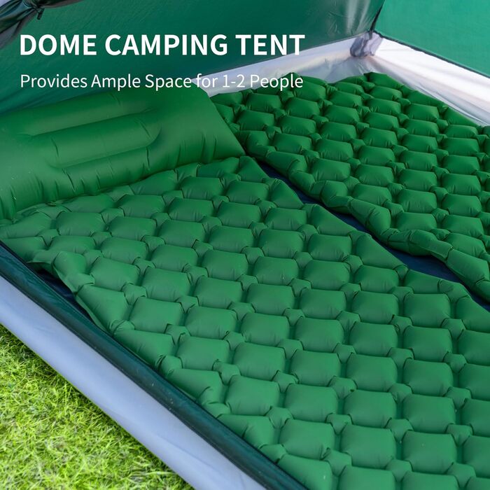 Купол намет для кемпінгу на 1-2 особи, легкий та портативний, водонепроникний, армійного кольору (темно-зелений)