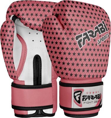 Дитячі боксерські рукавички Farabi Sports 4 oz рожеві, для боксу, MMA, Муай Тай, кікбоксингу, спарингів і тренувань, 4-9 років