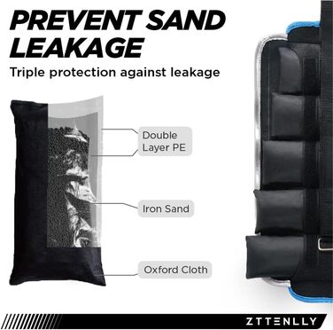 Регульовані ваги на щиколотки, 1-5/10/15/9 кг, пара з сумкою, дихаючі тканини, світловідбиваючий край, силові тренування, ноги, зап'ястя, руки, щиколотки, набір для ходьби з вагами для жінок та чоловіків